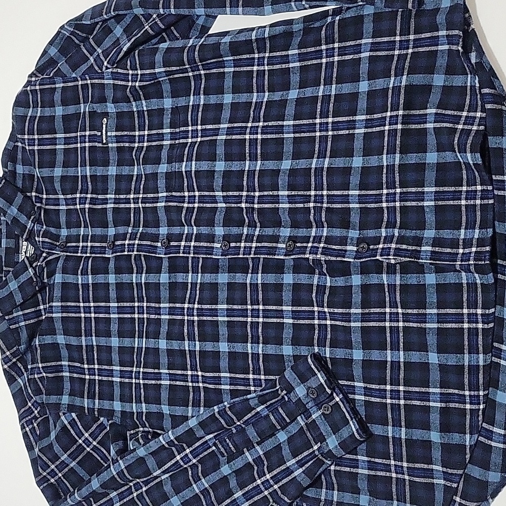 Wolverine Men's Dark and Light Blue Checkered Flannel XXL
